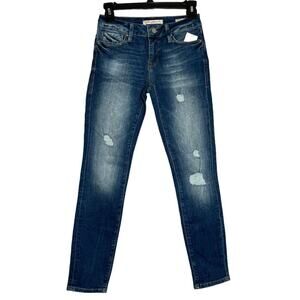 NEW MAVI ADRIANA ANKLE Mid-Rise Super Skinny Jeans SIZE 24 x 27 Distressed NWT